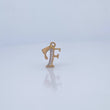 Pendant Letter F 0.8gr / 18K Yellow White Gold &