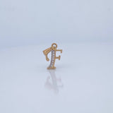 Pendant Letter F 0.8gr / 18K Yellow White Gold &