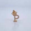 Pendant Letter P Crown 1.6gr / 2.5cm / White Zircons 18K Yellow Gold &