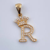 Pendant Letter R Crown 1.75gr / 18K Gold Yellow &