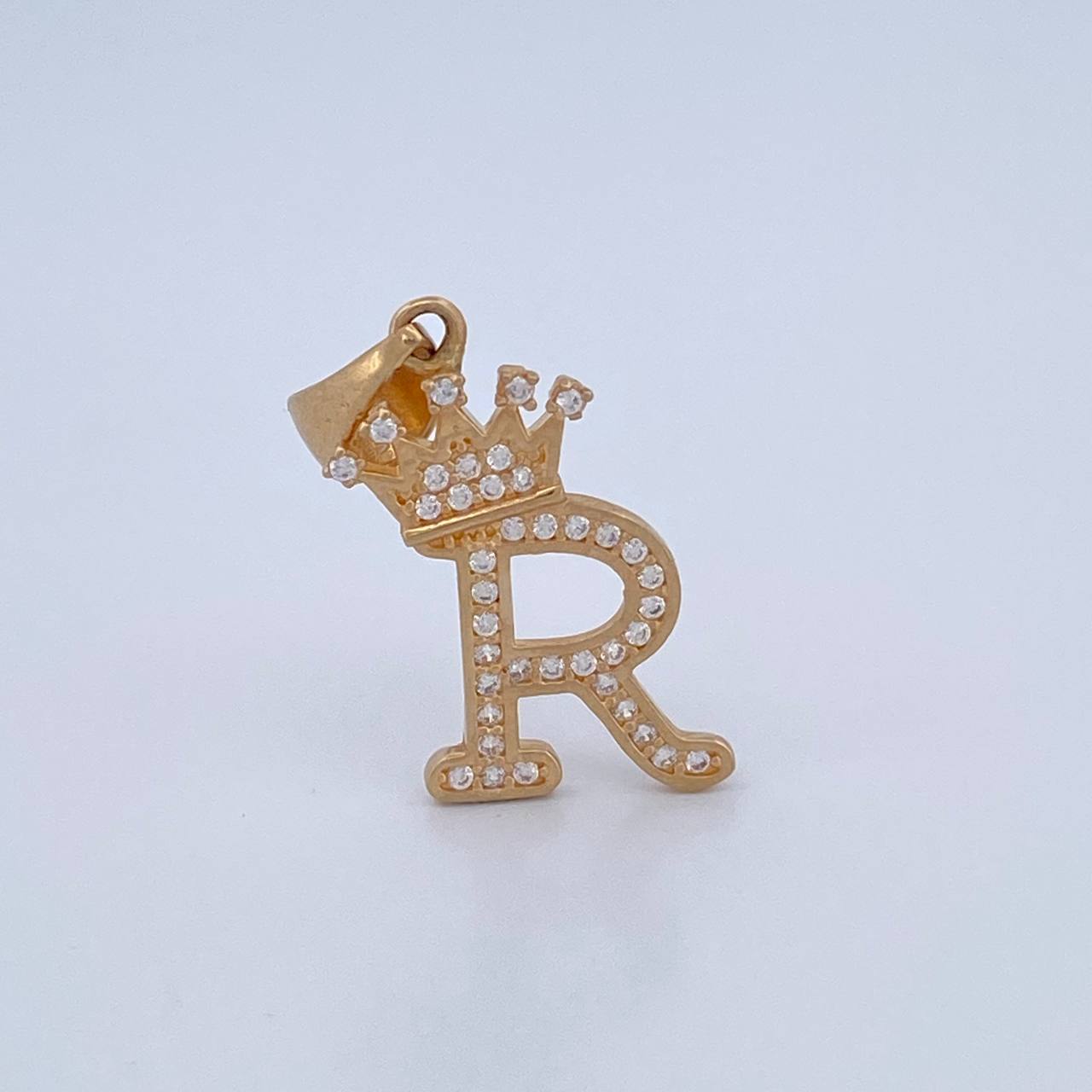 Pendant Letter R Crown 1.75gr / 18K Gold Yellow &