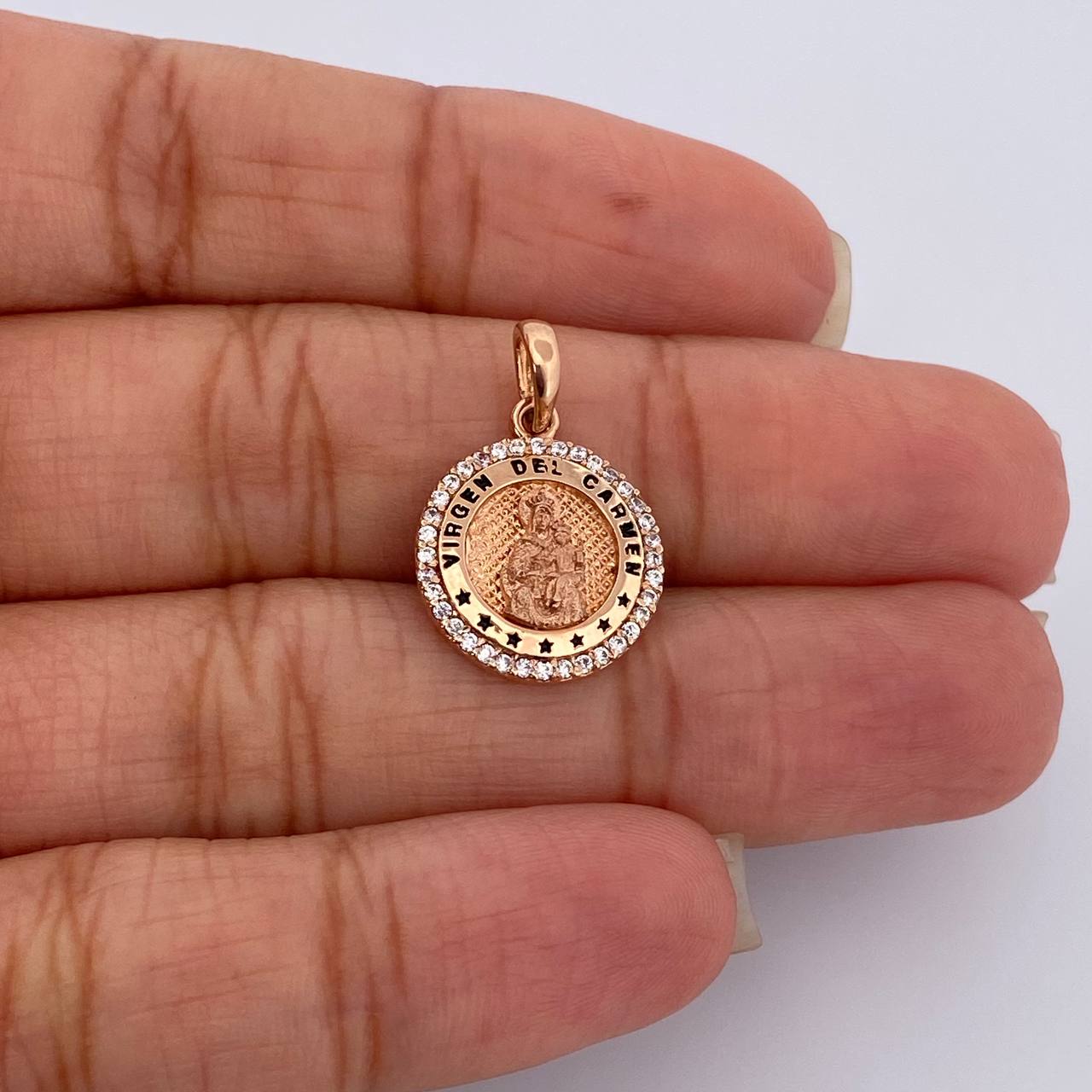 Pendant Virgin of Carmen 1.95gr / 18K Rose Gold &