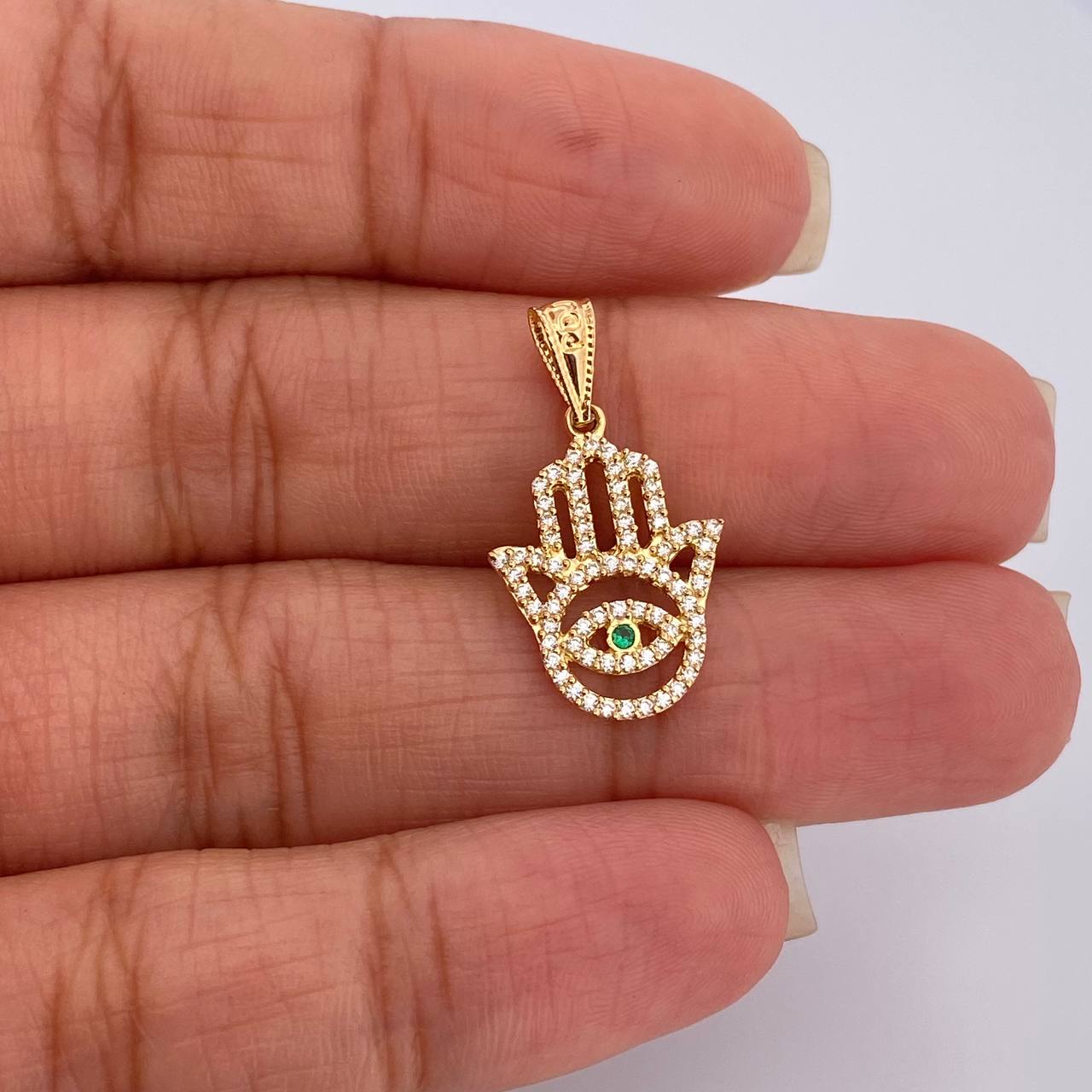 Hamsa Hand Pendant 1.35gr / 18K Gold +0$