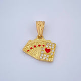 Poker Cards Pendant 1.2gr / 18K Yellow Gold &