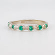 Anillo Burbujas 2.3gr / T7 / Esmeraldas 22pts Oro Blanco (Joya)