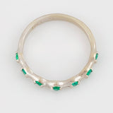 Anillo Burbujas 2.3gr / T7 / Esmeraldas 22pts Oro Blanco (Joya)