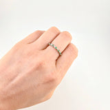 Anillo Burbujas 2.3gr / T7 / Esmeraldas 22pts Oro Blanco (Joya)