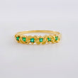 Anillo Corazones Intercalados Esmeraldas 15pts 1.55gr / T6 1/4 / Oro 18K