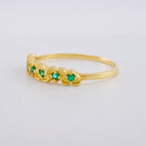 Anillo Corazones Intercalados Esmeraldas 15pts 1.55gr / T6 1/4 / Oro 18K