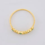 Anillo Corazones Intercalados Esmeraldas 15pts 1.55gr / T6 1/4 / Oro 18K
