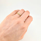 Anillo Corazones Intercalados Esmeraldas 15pts 1.55gr / T6 1/4 / Oro 18K
