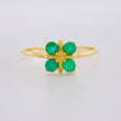 Grid Flower Ring 1.6gr / Size 7 / Emeralds 35pts 18K Yellow Gold (Jewel)