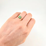 Grid Flower Ring 1.6gr / Size 7 / Emeralds 35pts 18K Yellow Gold (Jewel)