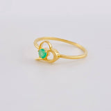 Empty Heart Ring 1.45gr / Size 6 3/4 / Emerald 12pts 18K Yellow Gold (Jewel)