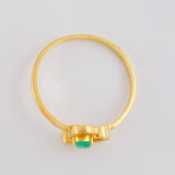 Empty Heart Ring 1.45gr / Size 6 3/4 / Emerald 12pts 18K Yellow Gold (Jewel)