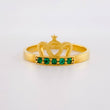 Royal Crown Ring Emeralds 25pts 3.85gr / Size 8 3/4 / 18K Gold