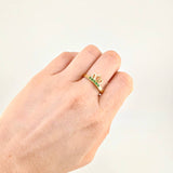 Royal Crown Ring Emeralds 25pts 3.85gr / Size 8 3/4 / 18K Gold