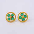 Stud Earrings Aro Tetra Mosaical 2.9gr / Emeralds 53pts 18K Yellow Gold (Jewel)