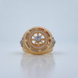 Anillo Timon 10.65gr / T9 1/4 / Circones Blancos Oro Amarillo 18K &