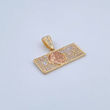Pendant One Dollar 3.6gr / 2.5cm / White Zircons Three 18K Golds &