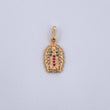 Dije Virgen Guadalupe 1.35gr / 2.1cm / Circones Fucsias Verdes Blancos Oro Amarillo 18K &