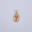 Pendant Virgin Guadalupe 1.2gr / 2.1cm / Fuchsia Blue White Zircons 18K Yellow Gold &