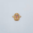 Charm Virgen Guadalupe 1.15gr / 1.4cm / Fuchsia Blue White Zircons 18K Yellow Gold &
