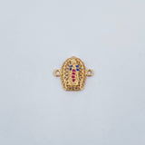 Charm Virgen Guadalupe 1.15gr / 1.4cm / Fuchsia Blue White Zircons 18K Yellow Gold &