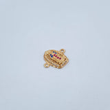 Charm Virgen Guadalupe 1.15gr / 1.4cm / Fuchsia Blue White Zircons 18K Yellow Gold &
