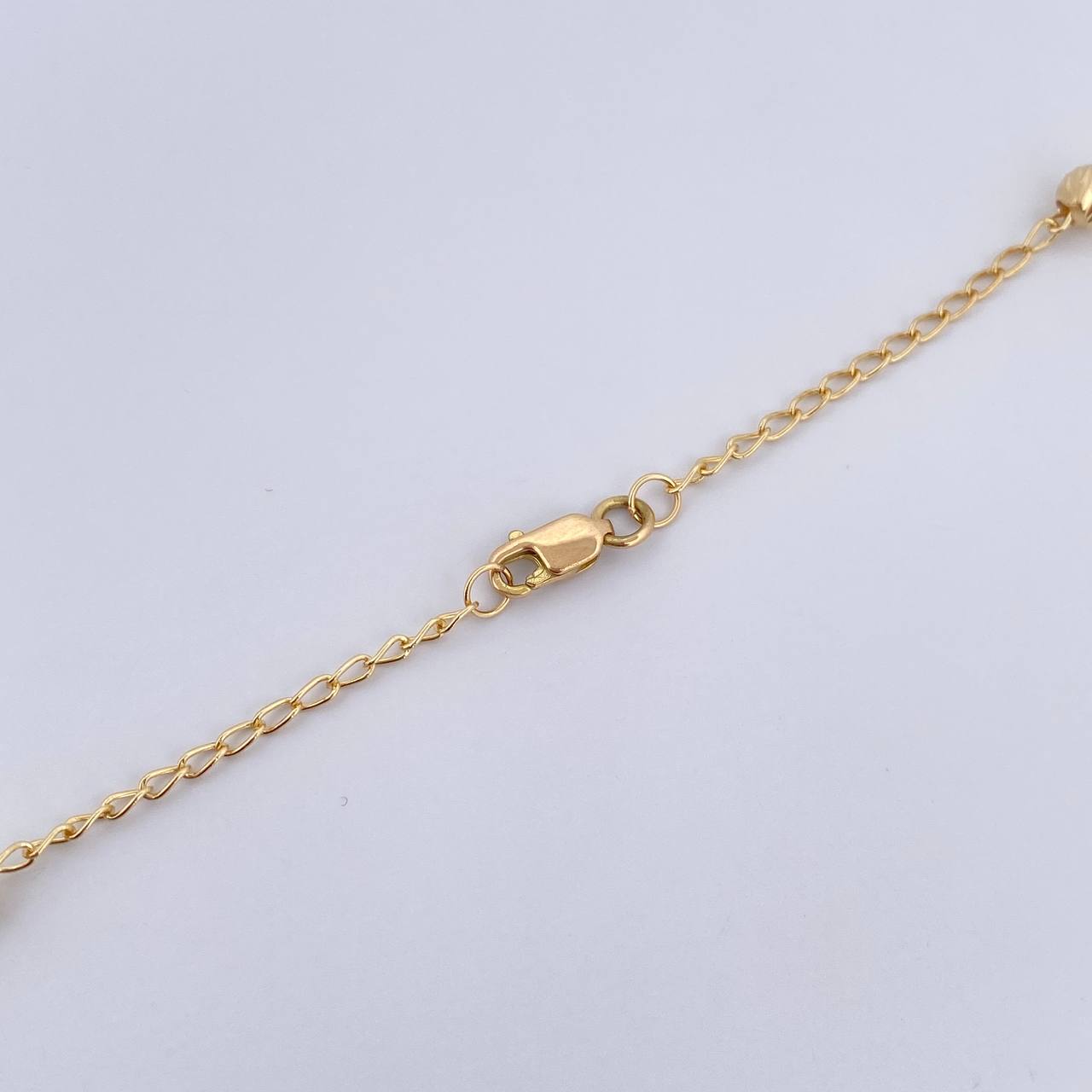 Rosario Virgen Milagrosa 10gr / 57cm / 4mm Bolas Diamantadas Oro Amarillo 18K &