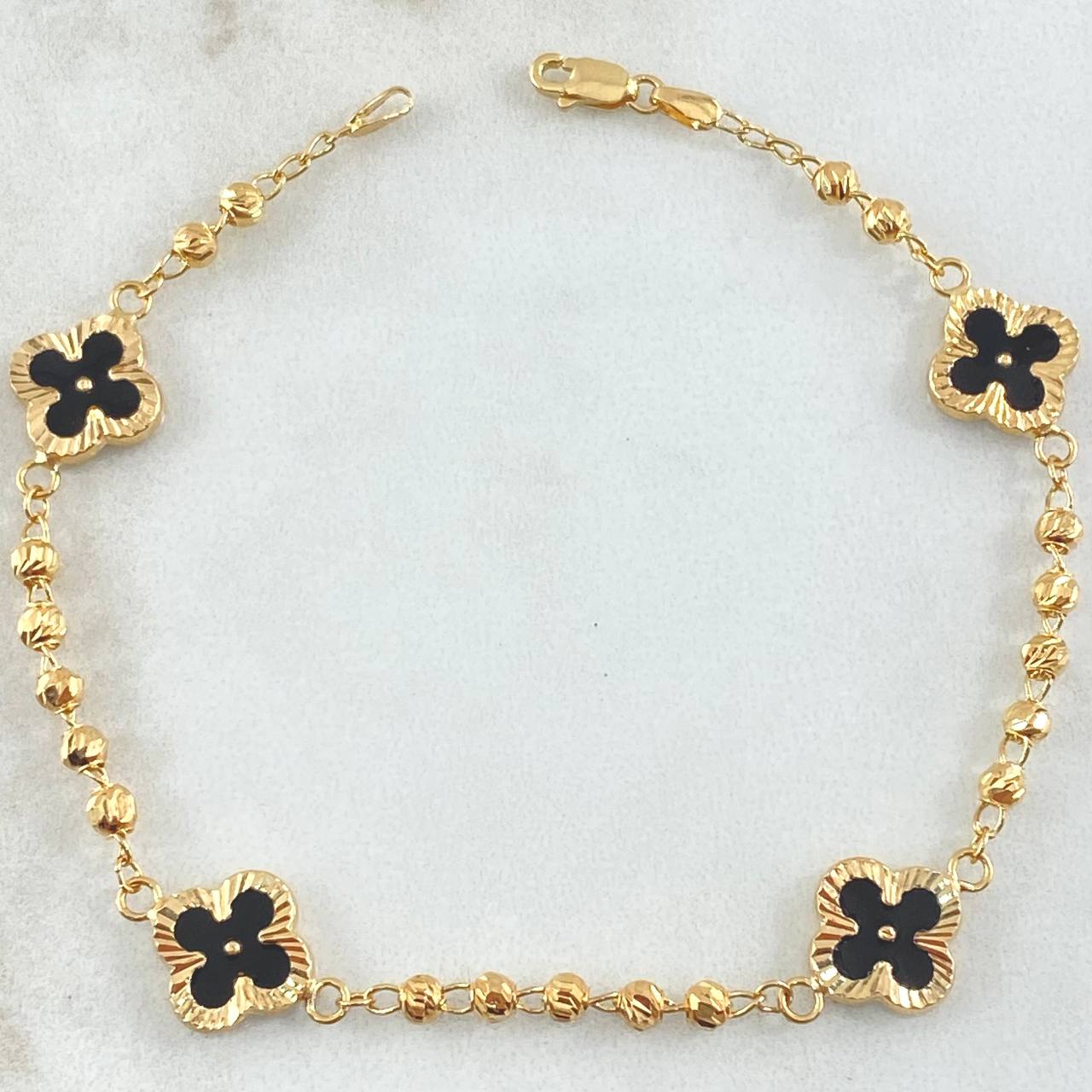 Military Clover Bracelet 4.5gr / 7.5in / 18K Gold -