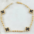 Clover Bracelet Black 4.3gr / 7.1in / 18K Gold