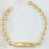 Bracelet GC Dotted Rectangular Plate 1.85gr / 14cm / 18K Gold ©
