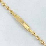 Bracelet GC Dotted Rectangular Plate 1.85gr / 14cm / 18K Gold ©