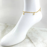 GC Anklet Pendants 4.45gr / 9.4in / 18K Gold ©