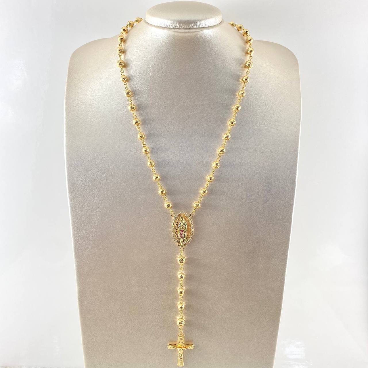 Rosario Cruz Cristo Virgen Guadalupe 31.7gr / 27 1/2 in / Oro Amarillo 18K ©