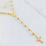 Cross Rosary Virgin Miraculous 19.3gr / 25 1/2 in / 18K Gold