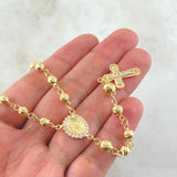 Cross Rosary Virgin Miraculous 19.3gr / 25 1/2 in / 18K Gold