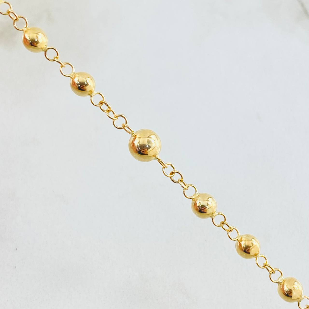 Cross Rosary Christ Virgin Miraculous 8.95gr / 21 3/4 in / 18K Gold