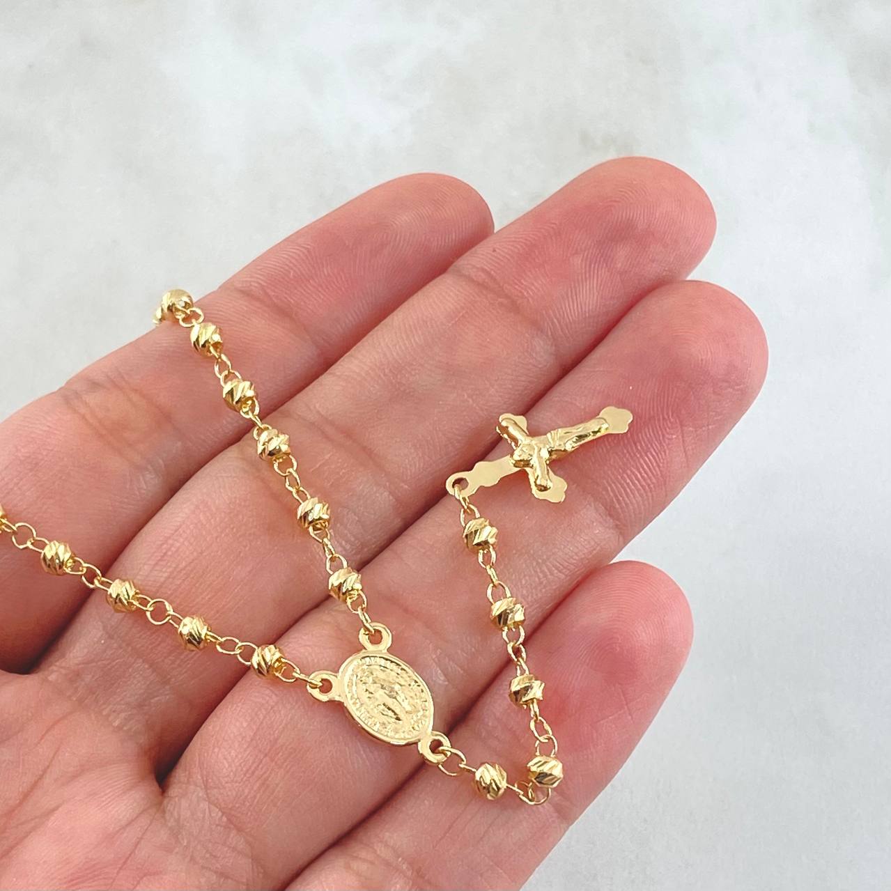 Miraculous Virgin Rosary 6.1g / 19 in / 3mm 18K Yellow Gold