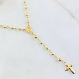 Rosario Cruz Cristo Virgen Milagrosa 6.55gr / 19 3/4 in / Oro Amarillo 18K ©