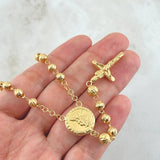Cross Rosary Christ Saint Michael 12.85gr / 23.5in / 18K Gold