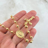 Cross Rosary Christ Virgin Miraculous 14gr / 23.5in / 18K Gold ©
