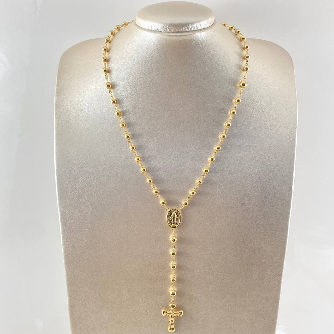Cross Rosary Christ Virgin Miraculous 14gr / 23.5in / 18K Gold ©