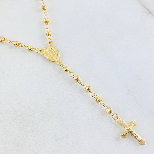 Rosario Cruz Cristo Virgen Milagrosa 6.9gr / 19 3/4 in / Oro Amarillo 18K ©