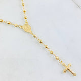 Rosario Cruz Cristo Virgen Milagrosa 6.9gr / 19 3/4 in / Oro Amarillo 18K ©