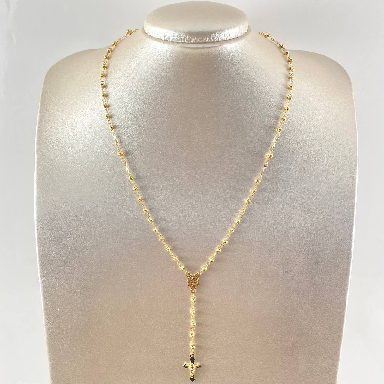 Rosario Cruz Cristo Virgen Milagrosa 6.9gr / 19 3/4 in / Oro Amarillo 18K ©