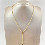 Cross Rosary Christ Virgin Miraculous 6.6gr / 19.8in / 18K Gold