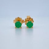 Topos Cuatro Garras Esmeralda 0.85gr / Oro Amarillo 18K %