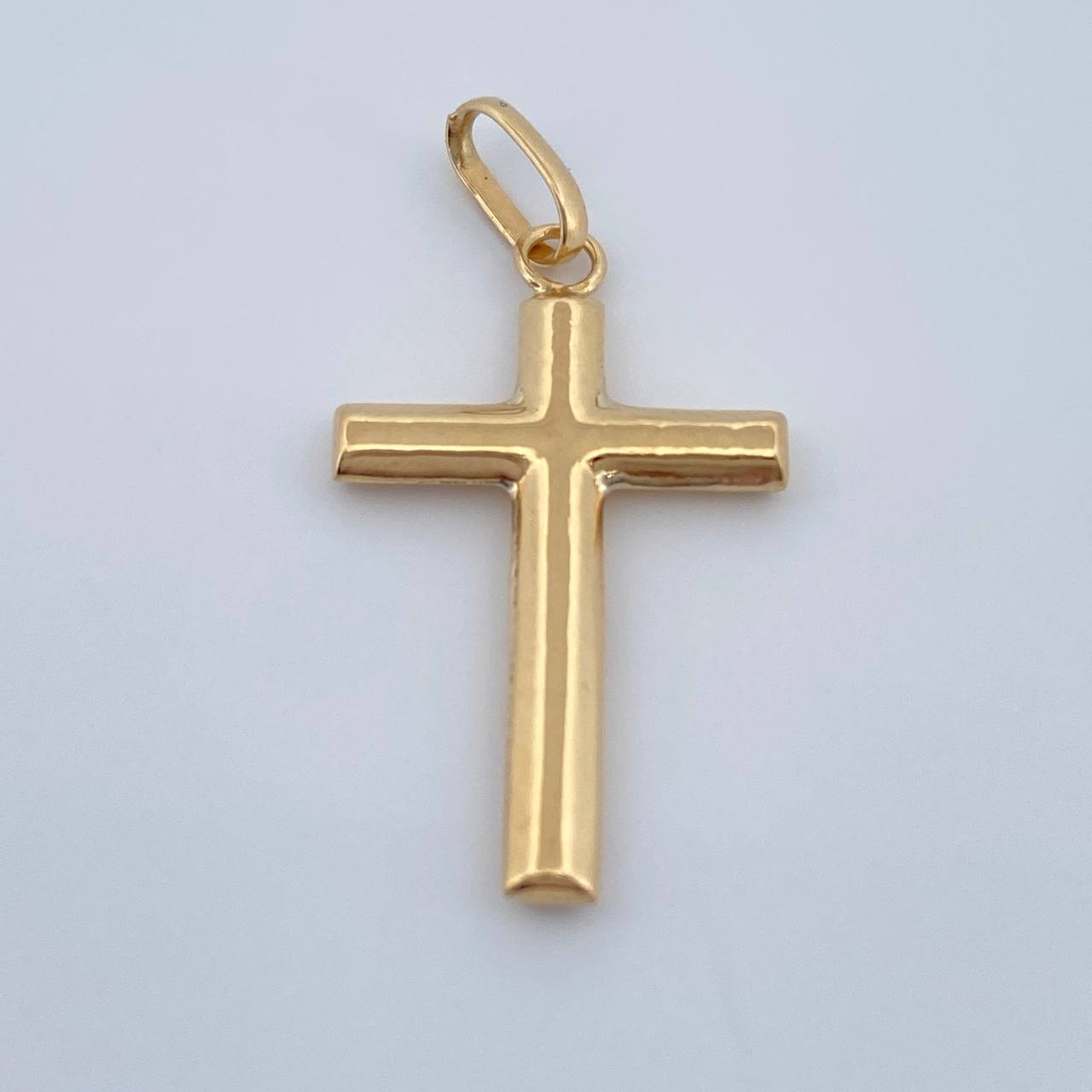 Pendant Flat Cross 0.7gr / 1 in / 18K Gold